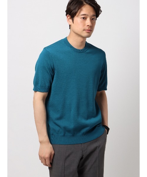 tシャツ 最高ニット クルーネックニット 半袖 ウォッシャブル 無地