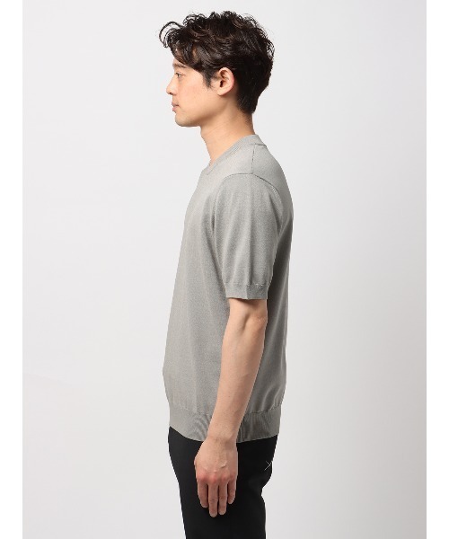 半袖 クルーネックTシャツ ニット素材 シンプル カジュアル tシャツ 最高ニット クルーネックニット 半袖 ウォッシャブル