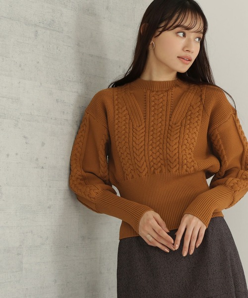 「NATURAL BEAUTY BASIC」 長袖ニット MEDIUM パープル レディース_画像2