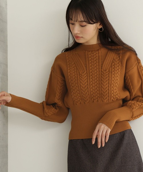 「NATURAL BEAUTY BASIC」 長袖ニット MEDIUM パープル レディース_画像3