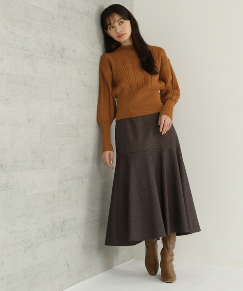 「NATURAL BEAUTY BASIC」 長袖ニット MEDIUM パープル レディース_画像4