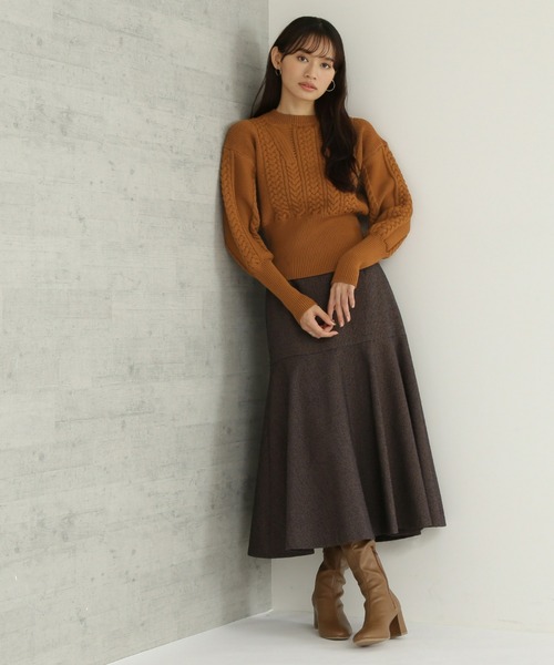 「NATURAL BEAUTY BASIC」 長袖ニット MEDIUM パープル レディース_画像6