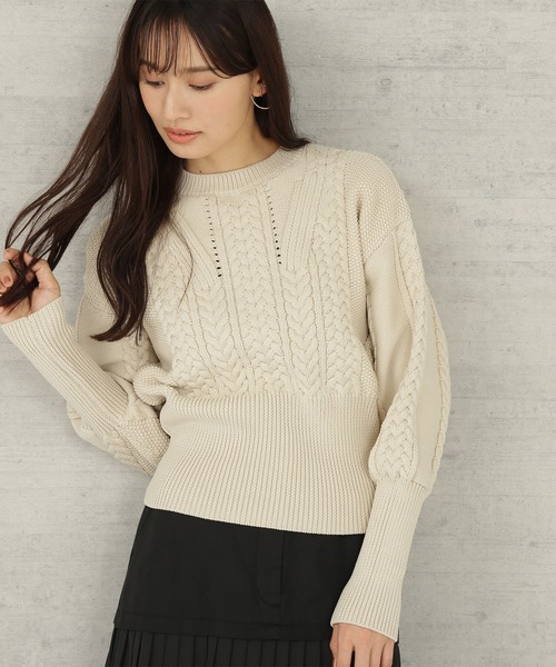 「NATURAL BEAUTY BASIC」 長袖ニット MEDIUM パープル レディース_画像8