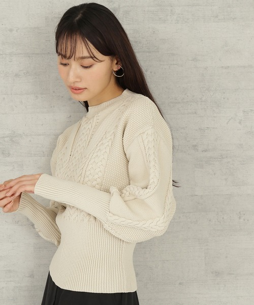 「NATURAL BEAUTY BASIC」 長袖ニット MEDIUM パープル レディース_画像9