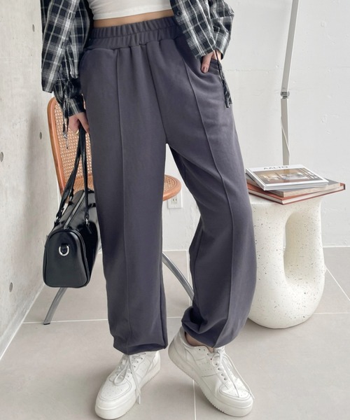 TREOVER スウェットパンツ ジャージ ピンタック 裏毛ジョガーパンツ