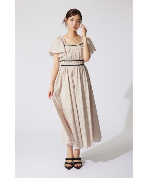 rienda リエンダ　コットンレースフレアワンピース rienda ワンピース コットンレースフレアワンピース 半袖 夏服