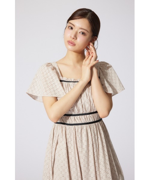 rienda リエンダ　コットンレースフレアワンピース rienda ワンピース コットンレースフレアワンピース 半袖 夏服