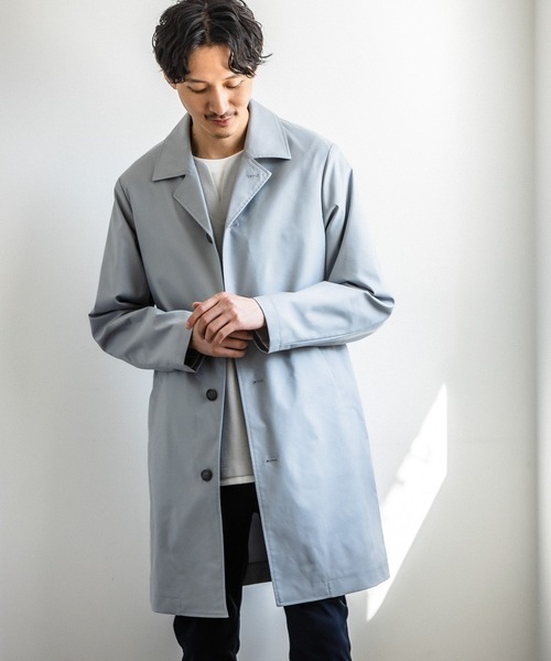 「GLOBAL WORK」 ステンカラーコート LARGE ライトグレー メンズ_画像2