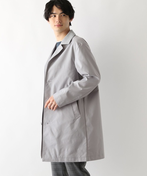 「GLOBAL WORK」 ステンカラーコート LARGE ライトグレー メンズ_画像3