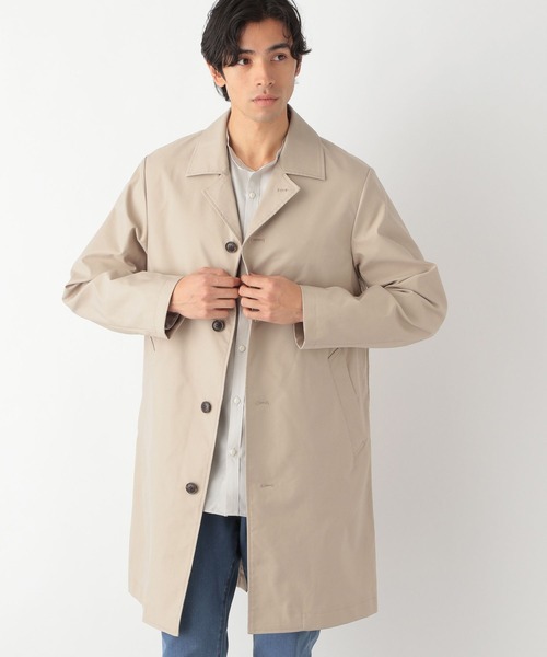 「GLOBAL WORK」 ステンカラーコート LARGE ライトグレー メンズ_画像6