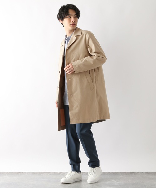 「GLOBAL WORK」 ステンカラーコート LARGE ライトグレー メンズ_画像7