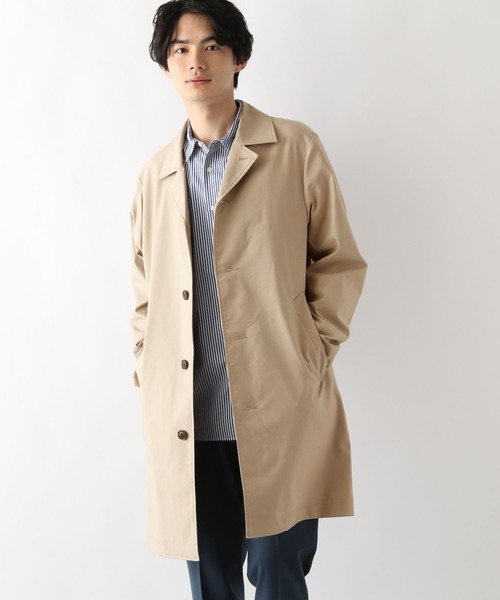 「GLOBAL WORK」 ステンカラーコート LARGE ライトグレー メンズ_画像8