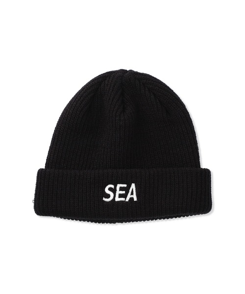 WIND AND SEA ブラックビーニー サイズＦ新品 WIND AND SEA 「WIND SEA」 ニットキャップ FREE ブラック