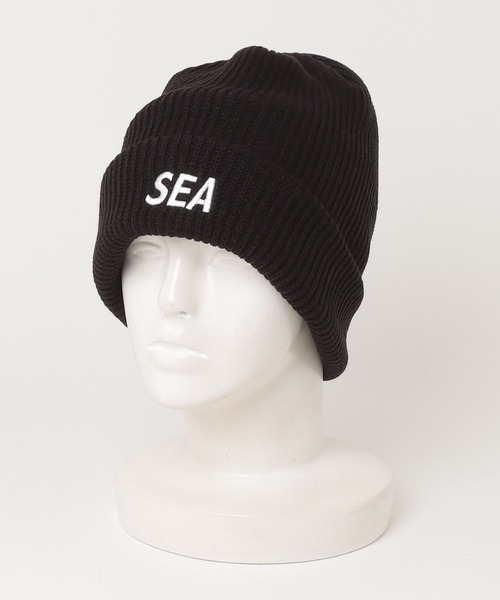 WIND AND SEA ブラックビーニー サイズＦ新品 WIND AND SEA 「WIND SEA」 ニットキャップ FREE ブラック