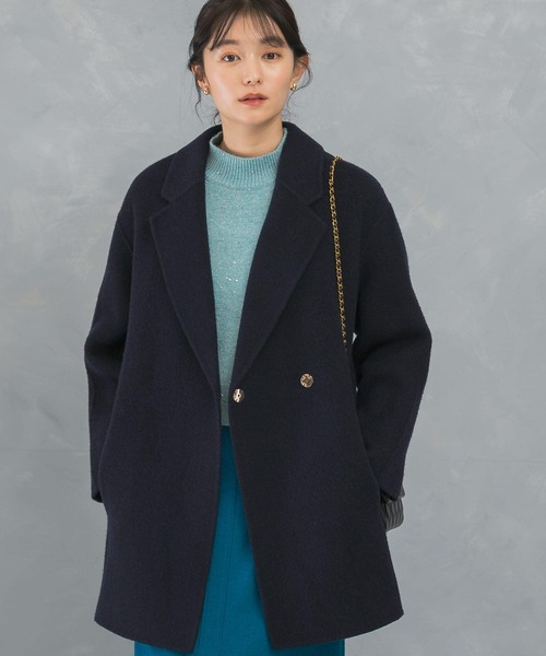 URBAN RESEARCH ROSSO WOMEN」 チェスターコート FREE ネイビー