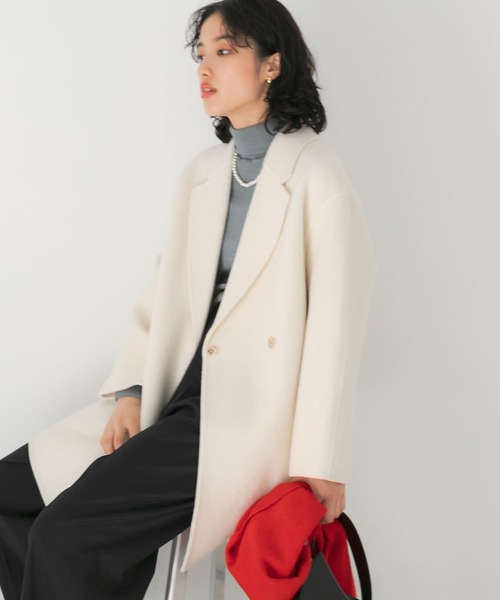 URBAN RESEARCH ROSSO WOMEN」 チェスターコート FREE ネイビー