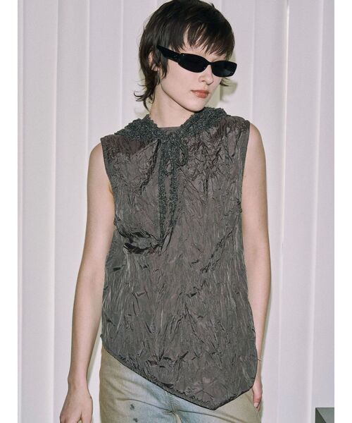 tシャツ 「VEQUM」CRASH WRINKLE TOPS レディース