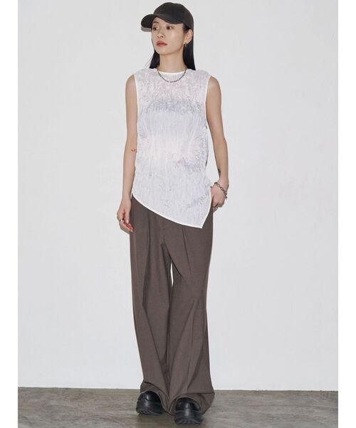 VEQUM tシャツ 「VEQUM」CRASH WRINKLE TOPS レディース
