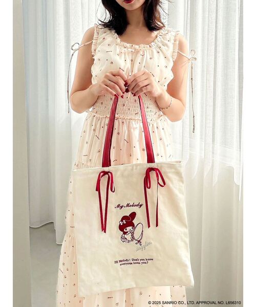dazzlin トートバッグ 「メロクロコラボ」ツインリボンキャンバス