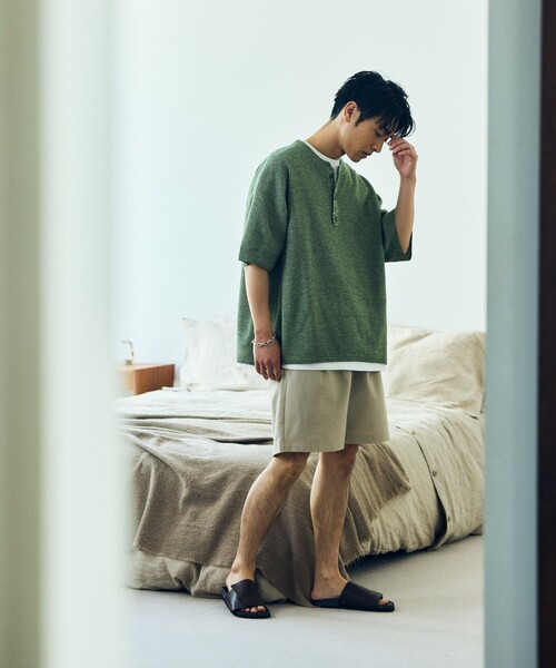 「FREAK'S STORE」 半袖ニット LARGE グリーン メンズ