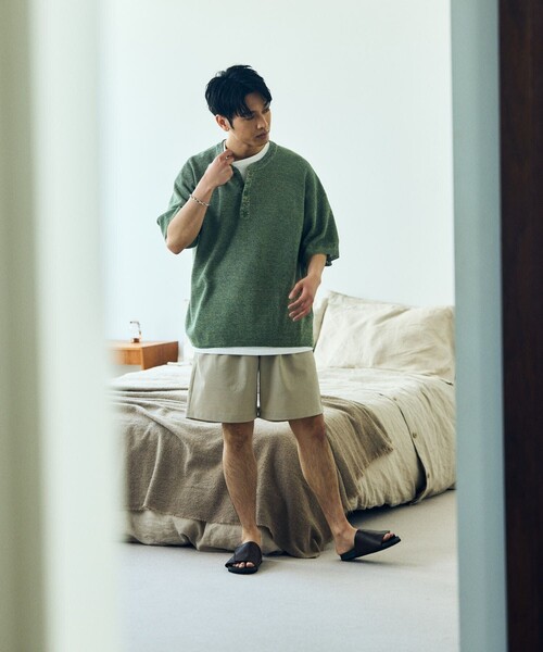 「FREAK'S STORE」 半袖ニット LARGE グリーン メンズ
