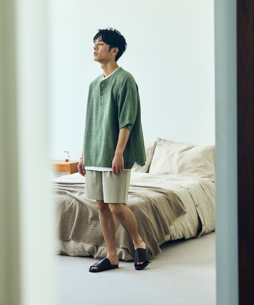 「FREAK'S STORE」 半袖ニット LARGE グリーン メンズ