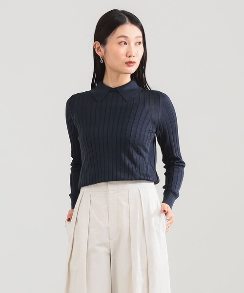 タグ付き新品　SLOANE ニット　コットンニット SLOANE ニット セーター 「別注」SLOANE / シルク 襟付き プルオーバー