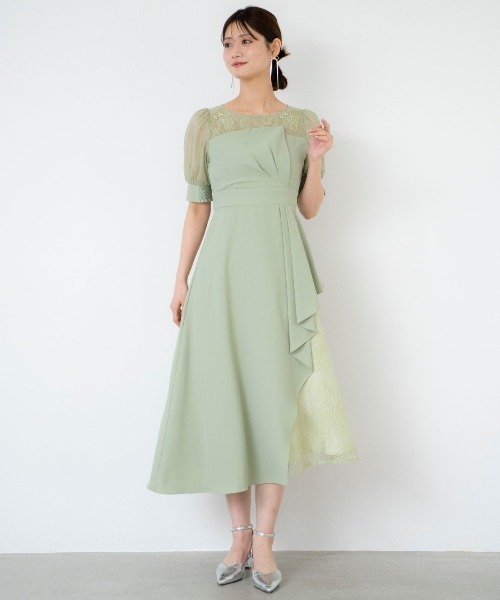 ドレス アシメラッフルレースドレス_2