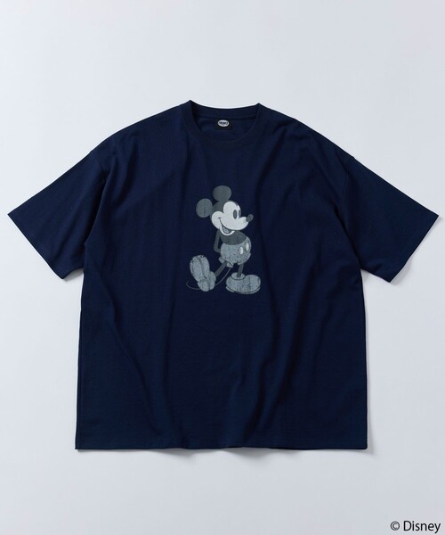 「FREAK'S STORE」 半袖Tシャツ「Disneyコラボ」 MEDIUM ネイビー メンズ