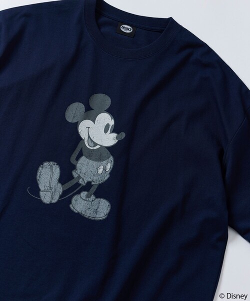 「FREAK'S STORE」 半袖Tシャツ「Disneyコラボ」 MEDIUM ネイビー メンズ