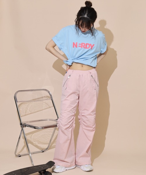 NERDY パンツ ニーシャーリングウーブンパンツ メンズ レディース