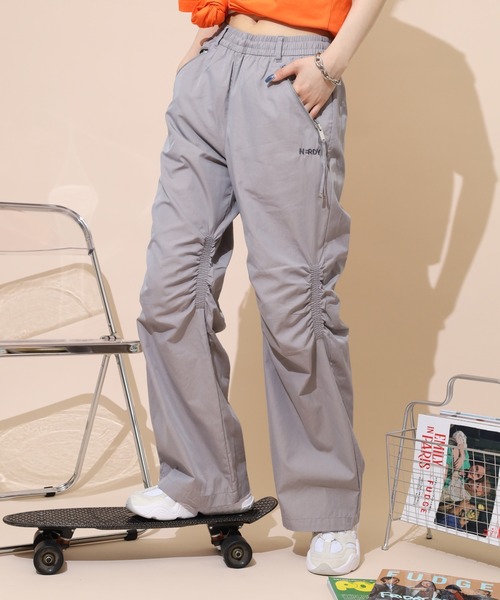 NERDY パンツ ニーシャーリングウーブンパンツ メンズ レディース