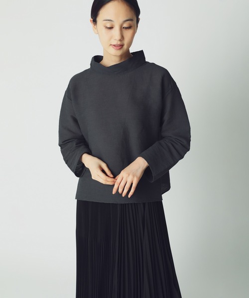 美品　プランテーション　レディース　洗える　トップス　ブラウス　ゆったり　青　M Plantation プランテーション/WOMEN'S Tops/シャツ/ブラウス