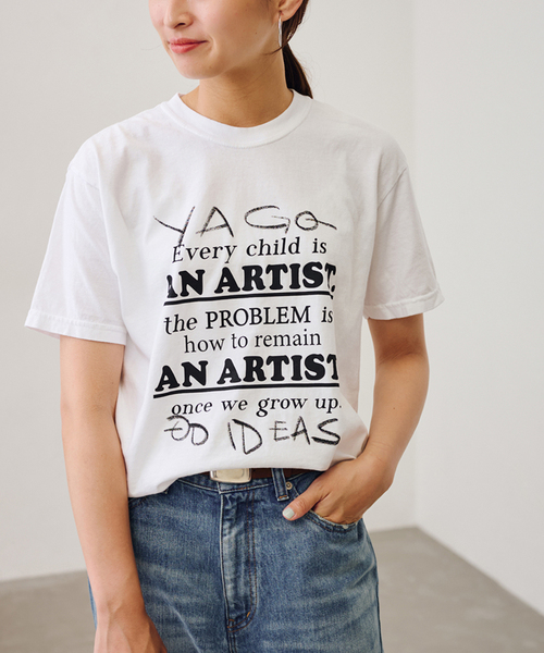 tシャツ YA GOOD IDEAS × KIBITZ HANDWKS MESSAGE TSHIRT レディース