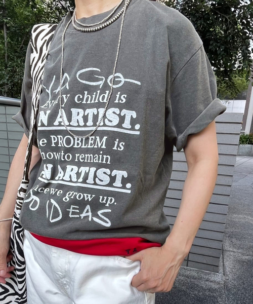 tシャツ YA GOOD IDEAS × KIBITZ HANDWKS MESSAGE TSHIRT レディース FRAMeWORK tシャツ YA GOOD IDEAS × KIBITZ HANDWKS MESSAGE