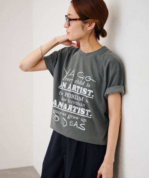 tシャツ YA GOOD IDEAS × KIBITZ HANDWKS MESSAGE TSHIRT レディース FRAMeWORK tシャツ YA GOOD IDEAS × KIBITZ HANDWKS MESSAGE