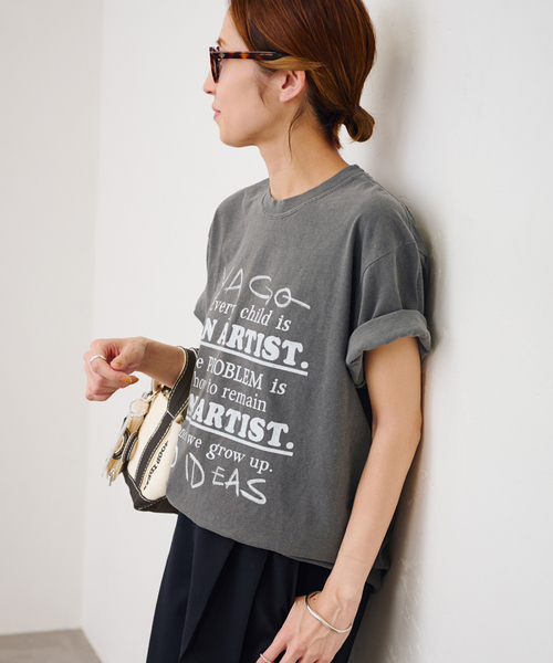 tシャツ YA GOOD IDEAS × KIBITZ HANDWKS MESSAGE TSHIRT レディース FRAMeWORK tシャツ YA GOOD IDEAS × KIBITZ HANDWKS MESSAGE
