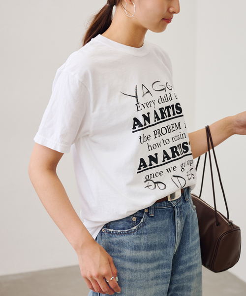tシャツ YA GOOD IDEAS × KIBITZ HANDWKS MESSAGE TSHIRT レディース FRAMeWORK tシャツ YA GOOD IDEAS × KIBITZ HANDWKS MESSAGE