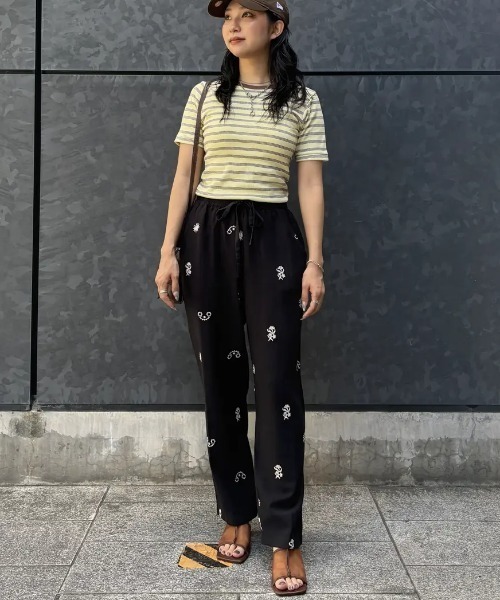 HLAADA パンツ (HLAADA for ROSEBUD)EMBROIDERED PANTS レディース