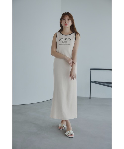 ワンピース Her lip to Logo Long Dress Her Lip to Logo Long Dress
