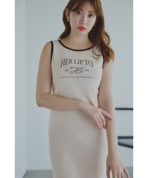 ワンピース Her lip to Logo Long Dress Her Lip to Logo Long Dress