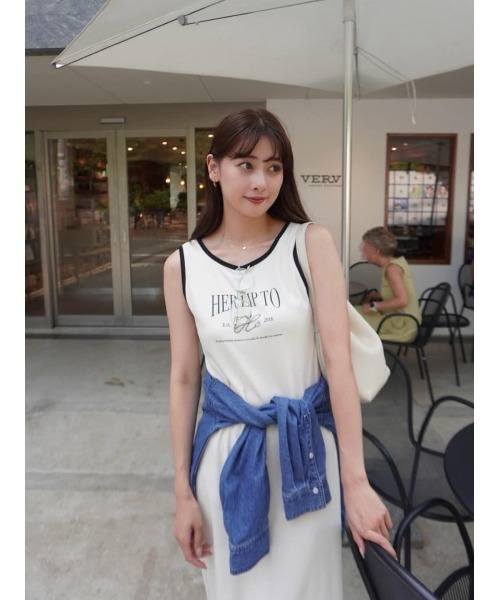 ワンピース Her lip to Logo Long Dress Her lip to ワンピース Logo Long Dress : ZOZOTOWN Yahoo!店