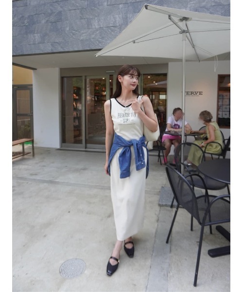 ワンピース Her lip to Logo Long Dress Her lip to Logo Long Dress