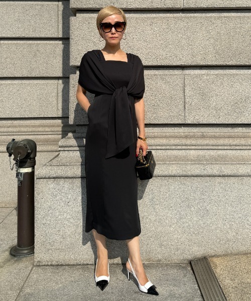 JENNE」 ノースリーブワンピース LARGE ブラック レディース