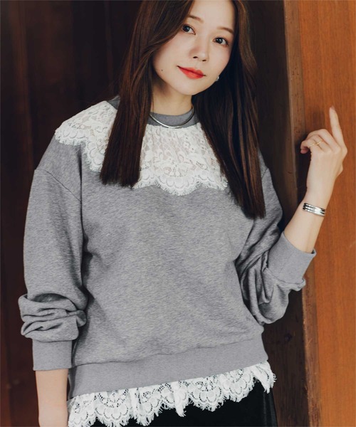 titivate（ティティベイト） tシャツ レースドッキングデザイン