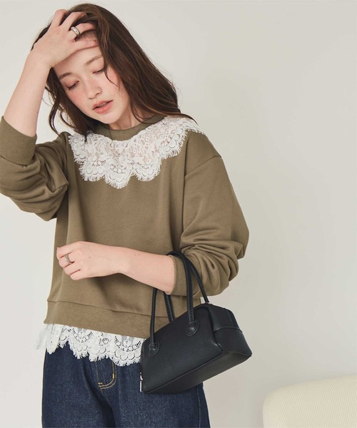 titivate（ティティベイト） tシャツ レースドッキングデザイン