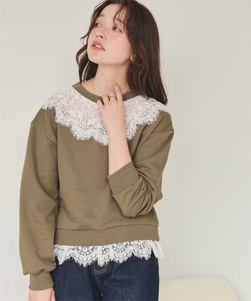 titivate（ティティベイト） tシャツ レースドッキングデザイン