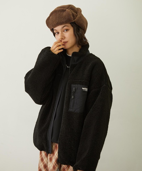 MILKFED. ブルゾン アウター LOGO BOA JACKET レディース メンズ