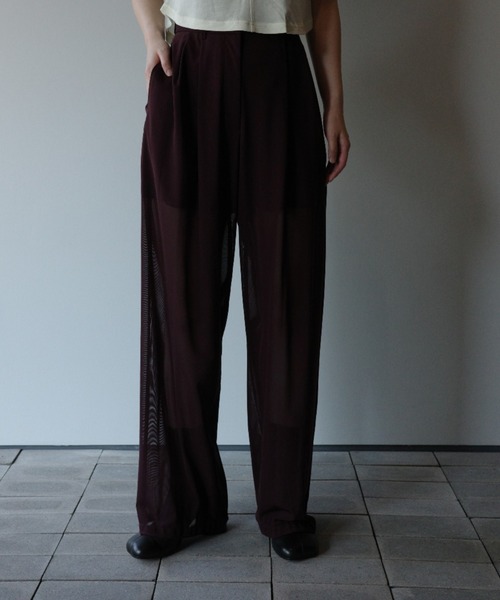 CLANE（クラネ） パンツ CLANE SHEER TUCK PANTS レディース