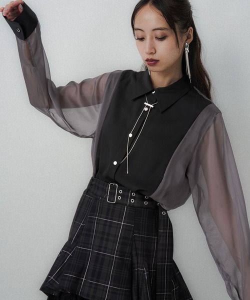 HARE（ハレ） ブラウス シャツ シアーキリカエデザインシャツ(HARE